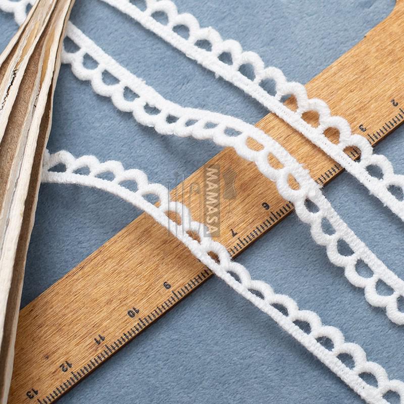 

0.9cm Wide Milk Silk Polyester Wave Lace Trim - Decorative Embroidery Edge Accessory