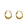 Vintage Geometric Irregular Stainless Steel Twist Hoop Earrings