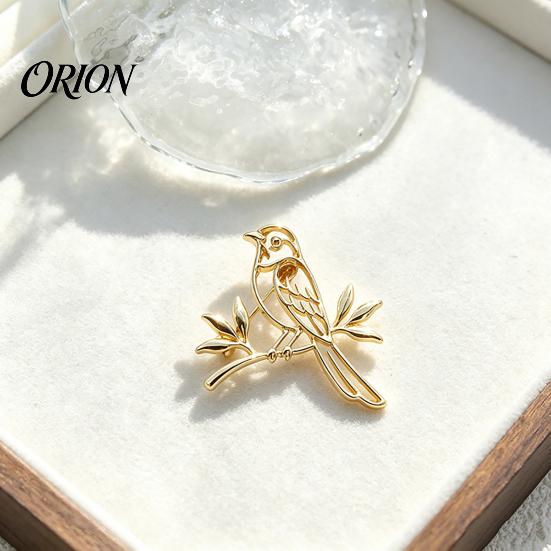 Rose Flower Brooch Hollow Metal Bird Brooch, Golden Silver Plated Lapel Shape Pin, Decorative Accessory for Suits Coats Dresses Bags Pin