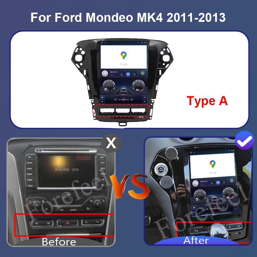 9.7 Inch Android 14 For Ford Mondeo MK4 2011-2013 For Tesla Style Car Radio Video Player No 2 Din Bluetooth 8 Core GPS Carplay