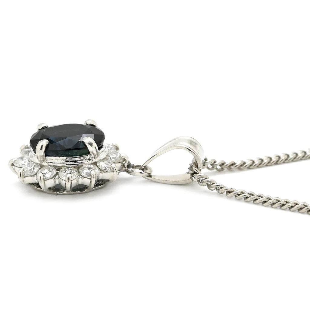 NON BRAND - Sapphire diamondNecklace Pt850/sapphire Array