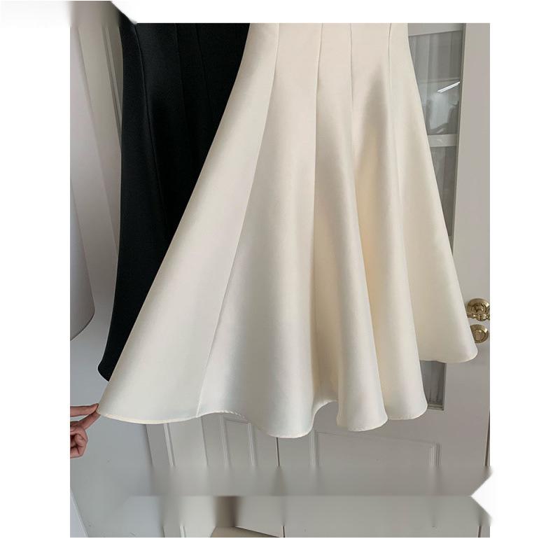 Rochie de vară Hepburn din satin cu bretele subțiri