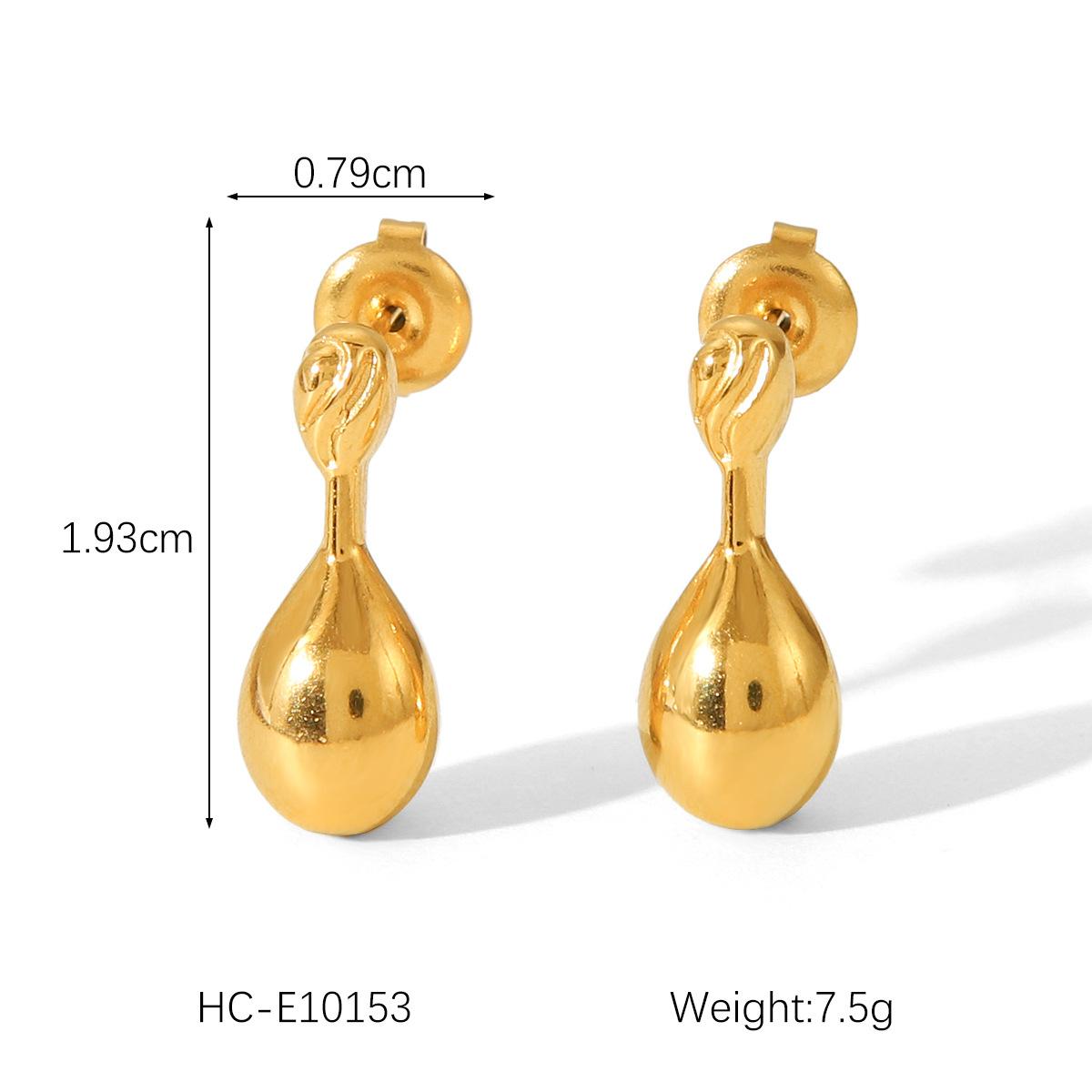 

Titanium Steel Teardrop Earrings, 18K Gold Stainless Steel Ear Rings for Women, Fashionable and Unique Ear Jewelry