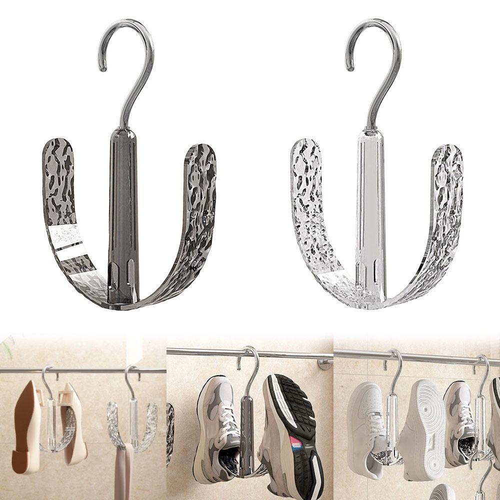 

360°Rotating Shoe Rack Plastic Drying Shoe Hook Water Ripples Shoe Drying Rack сірий
