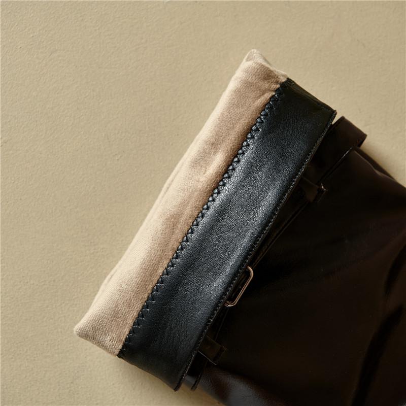 Dámské boty na nízkém podpatku podzim a zima nové evropské a americké na silném podpatku ve velkých velikostech římské střední kozačky