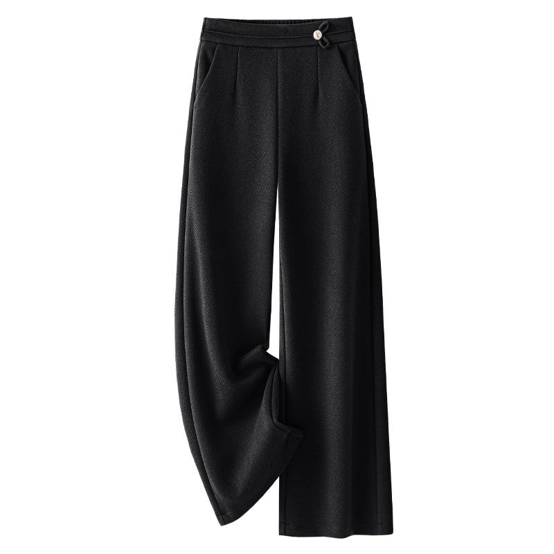 Ankola Women's 2024 Red Wool Pants: Autumn/Winter Collection, Thickened Narrow or Wide Leg Styles