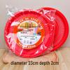 DINGYE 9-inch Disposable Red Plastic Plates