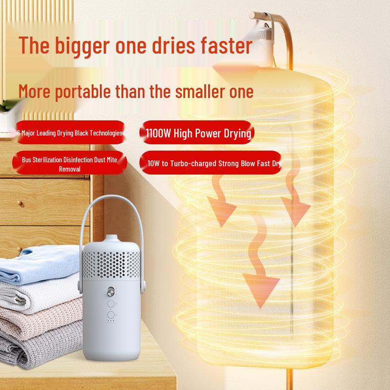 Compact 2-in-1 Clothes & Hair Dryer - Mini Portable High-Speed Model: Home, Dormitory, Blanket Warmer & Shoe Dryer 2-in-1 Clothes and Hair Dryer