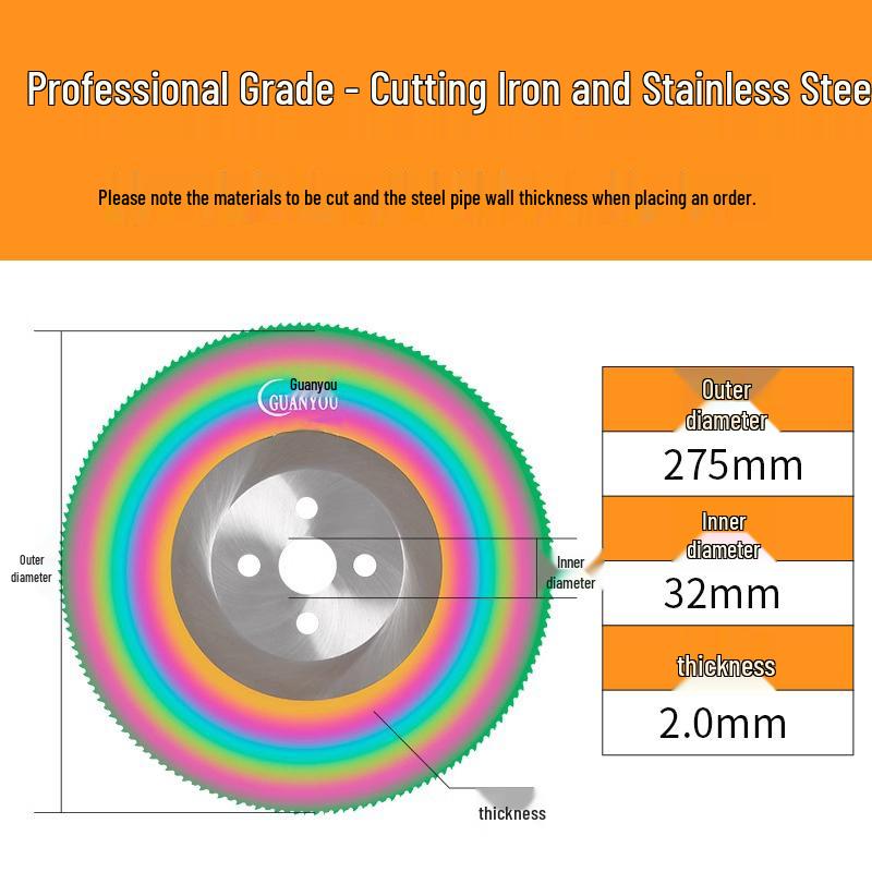 High-Speed Circular Saw Blade for Cutting Stainless Steel, Steel Pipe - Sizes 275, 300, 315, 350, 400mm