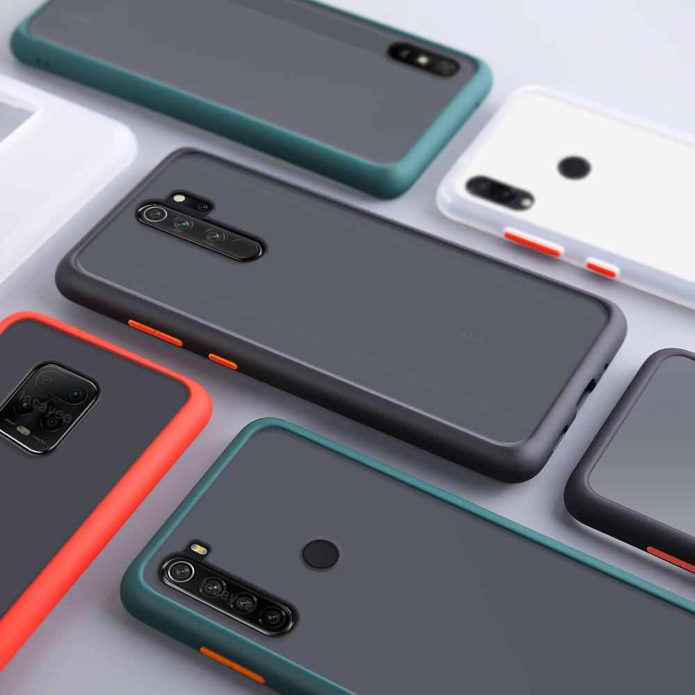 For Xiaomi Redmi Note 9S 9 Pro Max Case Fashion Matte Contrast Color Phone Cases For Redmi 9 9A 9C Note9 Transparent Hard PC Protective Back Cover