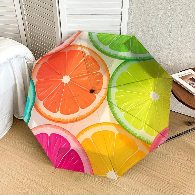 1pc Citrus Slices Automatic Open/Close Umbrella, Formal Events - Ideal Gift for Family or Friends, Outdoor Accessory Yy251211226