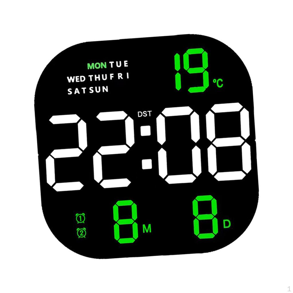 Digital Table Wall Clock Dimmer Large LED Display Screen Desktop Alarm for Beside Teenagers