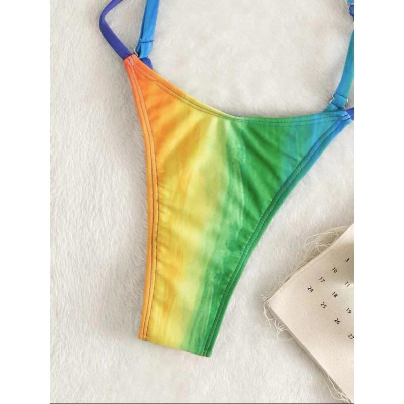 Women Colorful Strappy One Piece Swimsuit Summer Beach Swimming Bathing Suit