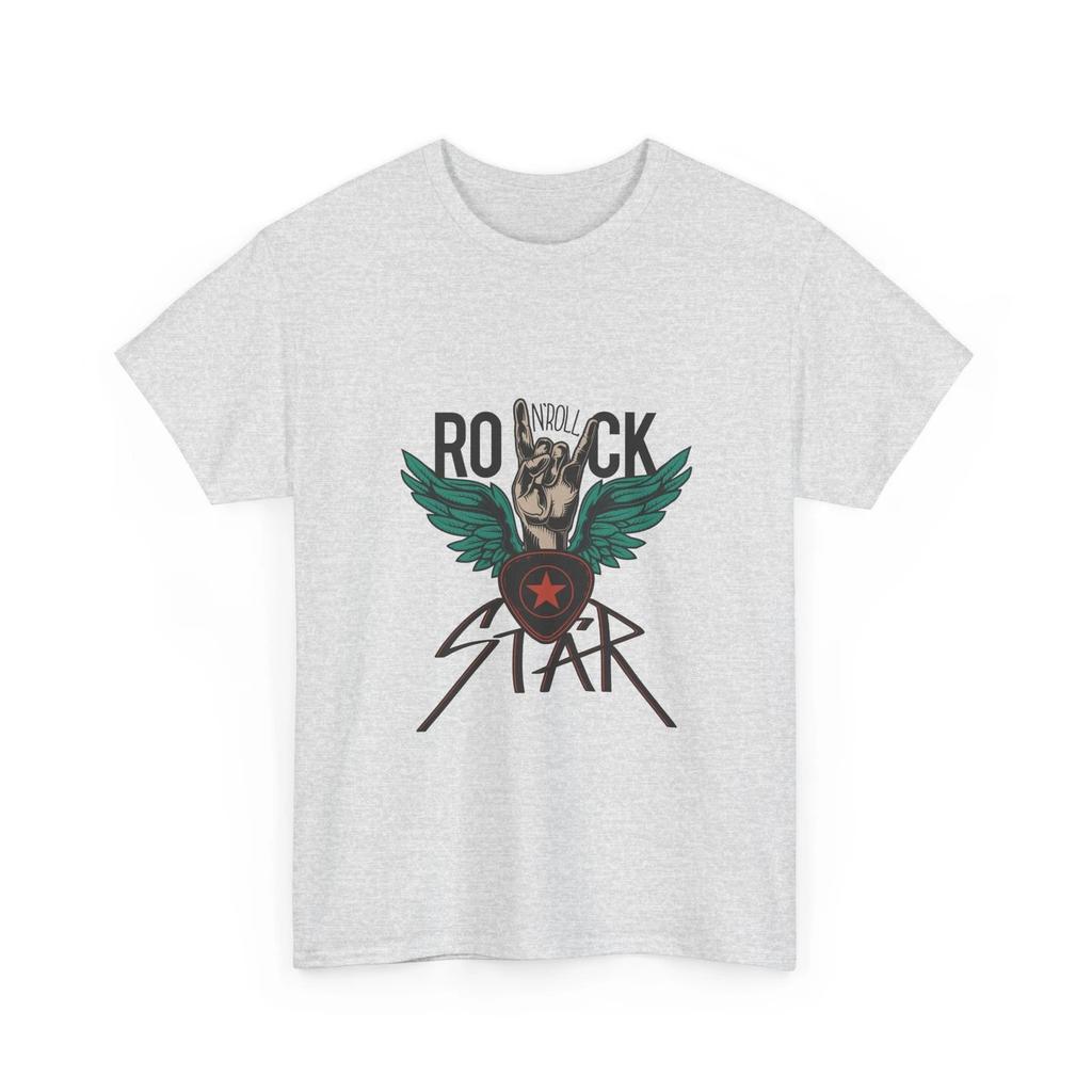 Rock Star Tee | Winged Guitar Skull Graphic, Rock N Roll, Cotton T-Shirt, Gift