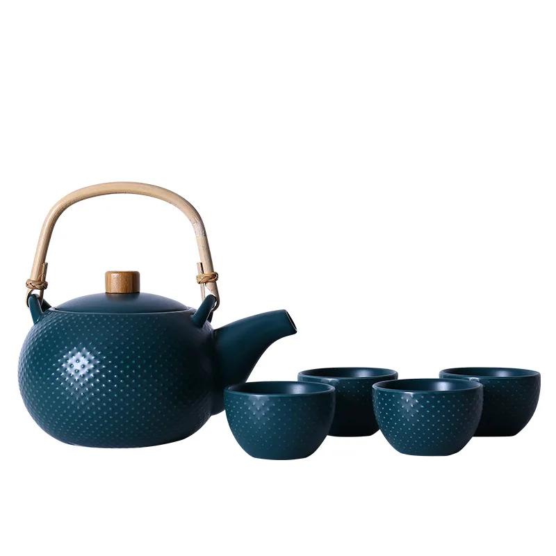 Household ceramic tea set a pot of four cups set creative afternoon tea cups Kung Fu Camellia teapot