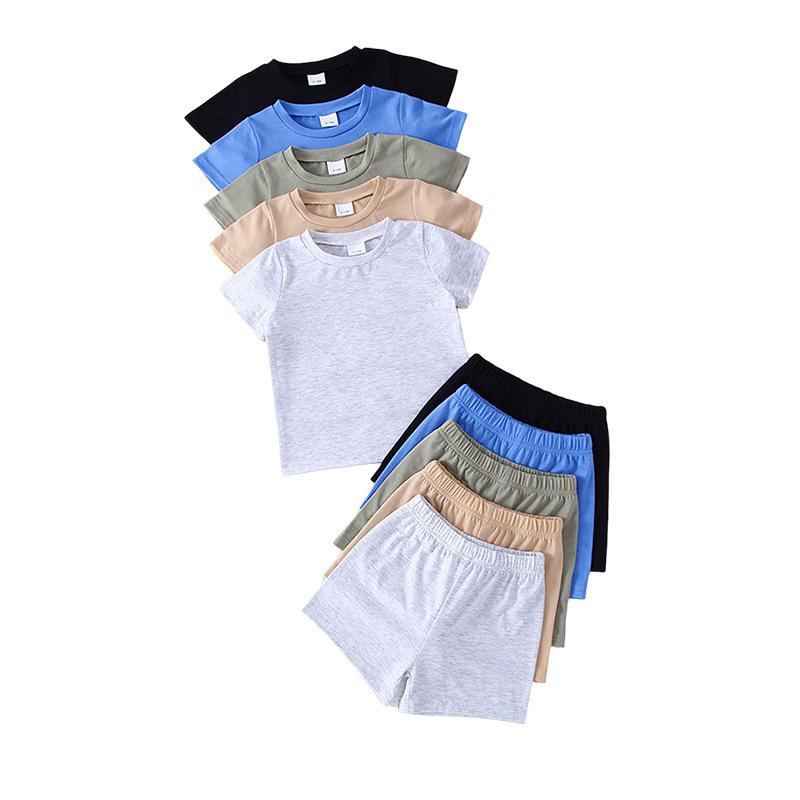 

New Imitation Cotton Pull-up Short-sleeved Shorts Thin Split Summer Clothes Children s Summer Clothes Baby Suit 69M белый