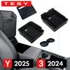 For New Model Y Juniper 2026 2025 Launch Model 3 Highland 2024 Center Console Armrest Storage Box Upper&Lower Silicone Mat