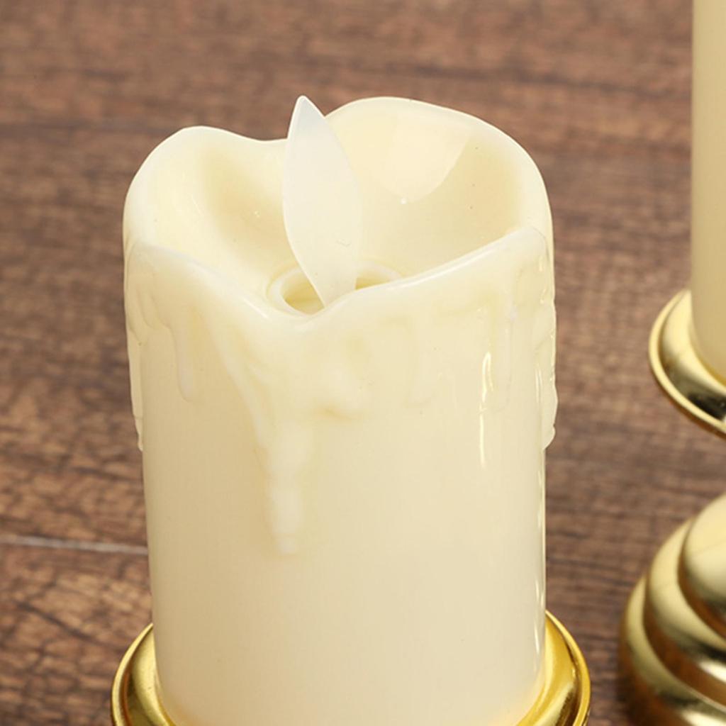 Electric Flameless Pillar Flickering Votive Candles Ornament LED Lamp Light For Event, Desk,