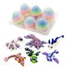 6pcs Creative Decompressions Dragon Egg Chameleon Fidgets Toy Movable Rotary Joint 3D Printing Complete Set Gifts Colorful Toys