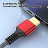 HDTV 2.1 Cable 8K60Hz Braided Nylon Cord Supports 48Gbps Bandwidth For 4K120Hz 2K240Hz With Gold Plated Connectors
