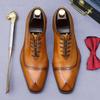 Leather Shoes Men's Business Dress Leather Diamond Stone British Casual Engraved Men's Shoes