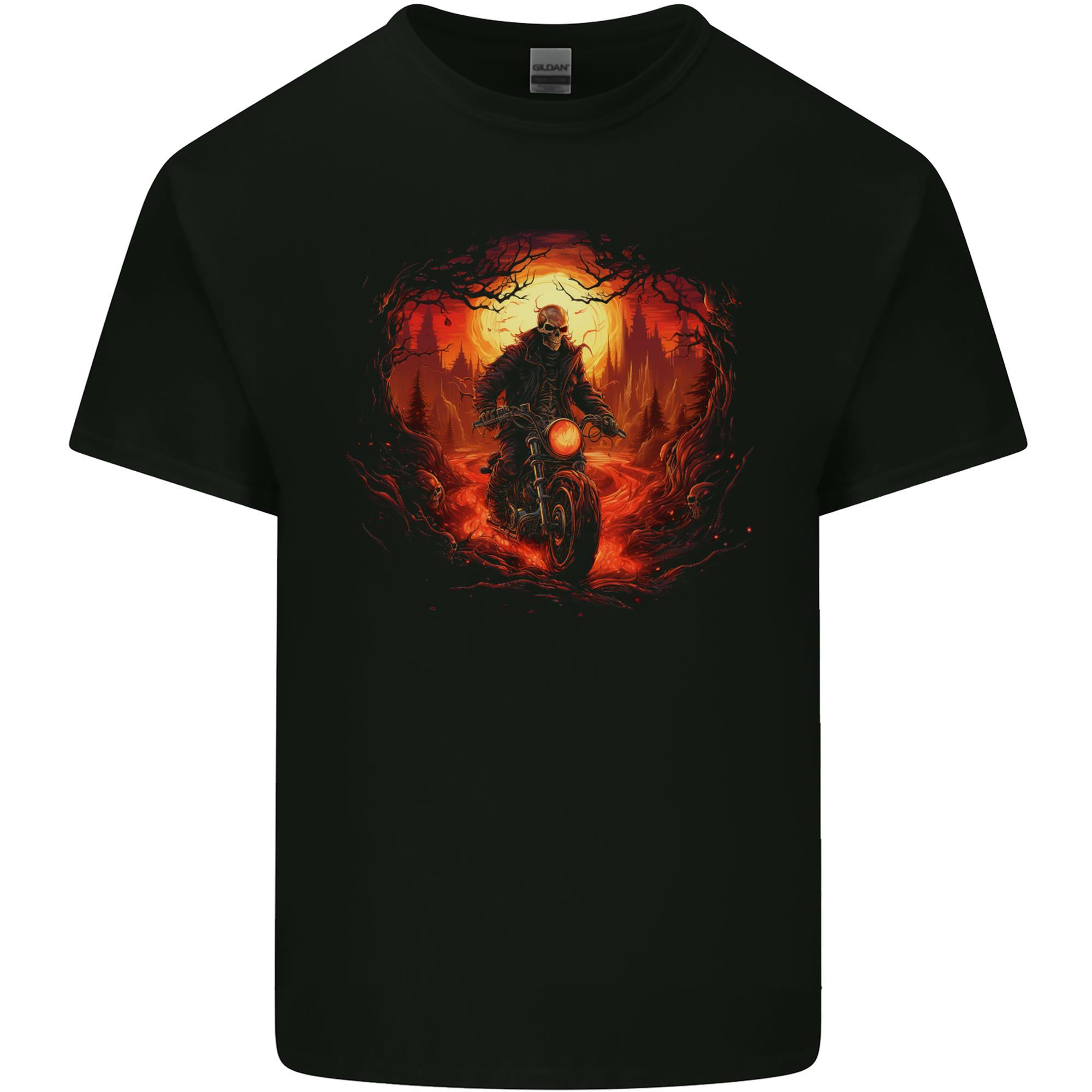 Skull Biker Motorcycle Motorbike Grim Reaper 30 Unisexs Light Cotton TShirt S
