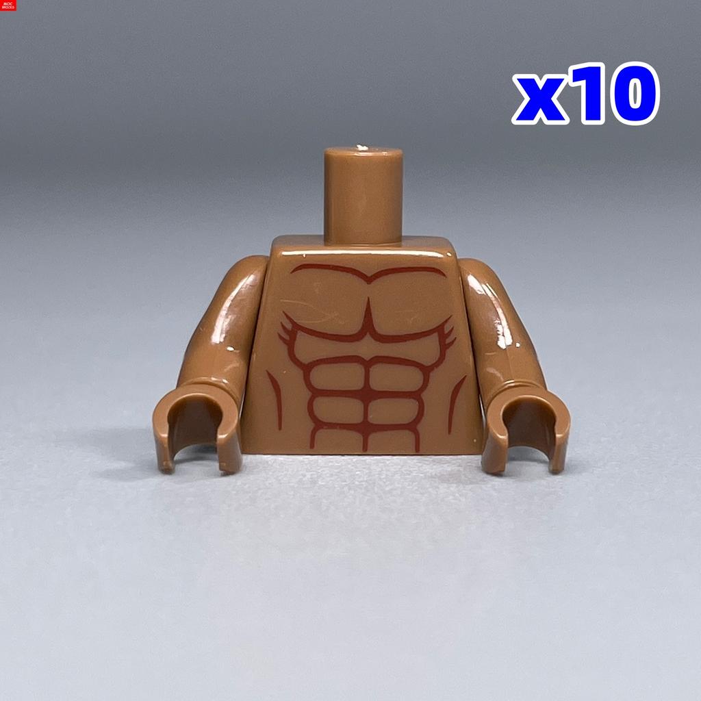 10pcs MOC Bricks Torso Body Man Muscle Pants 4cm Figure Part Particles Assembled Building Blocks Children's Toys