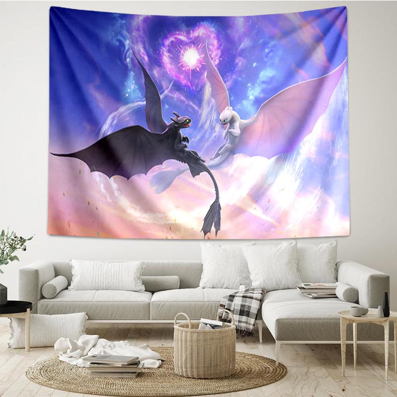 Dragon's Glimmering Fish Tapestry Hanging for Bedroom,Livingroom, Playroom,Decor Art Room Wall Tapestry Holiday and Birthday Gifts