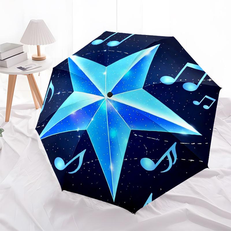 

1pc Music Starry Notes Umbrella with Plastic Handle,Compact & Stylish,Suitable for All Seasons ptys26031