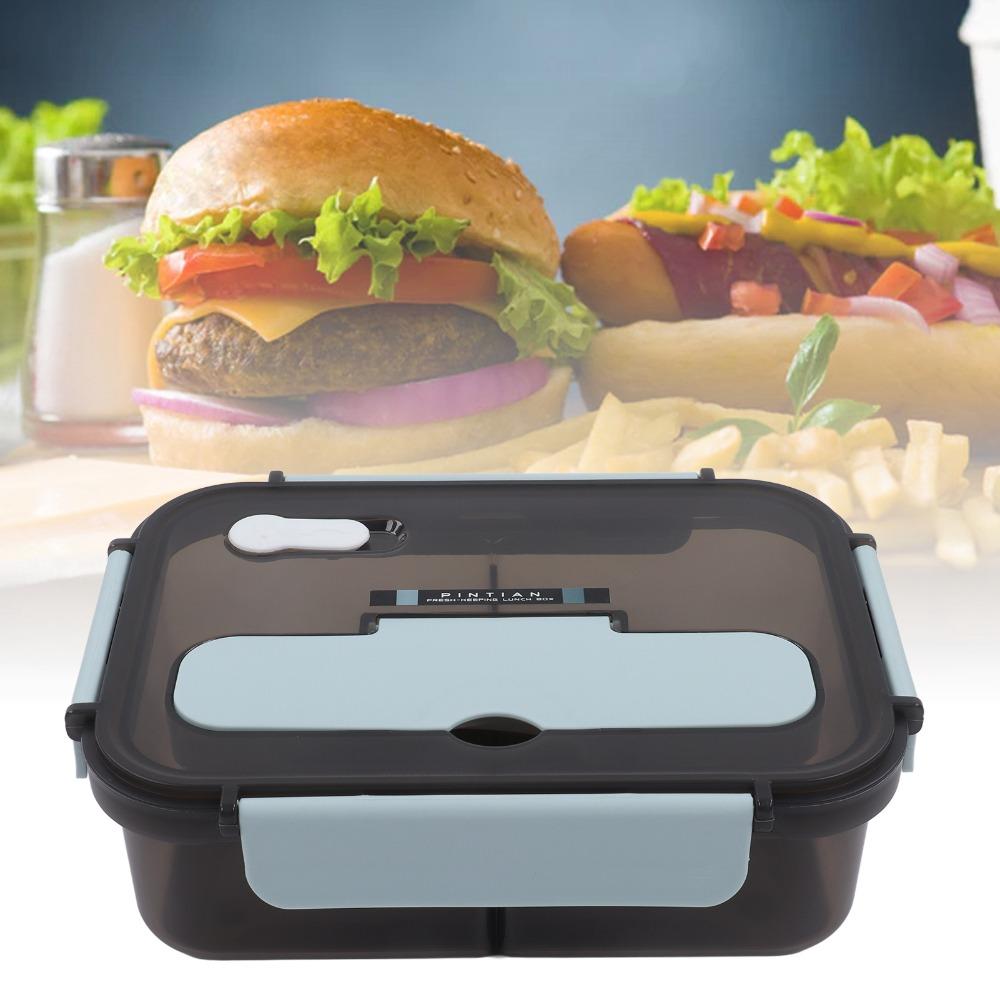 2 Compartment Insulated Lunch Box 1.1L Food Storage Container Cute Bento Lunch Box  For Picnics
