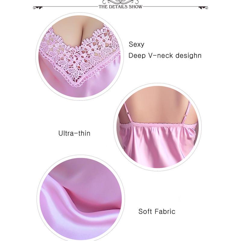 Dámská krajková noční košile Sexy spodní prádlo s výstřihem do V