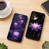 Shine Brightly Lotus Flower Phone Case Black Silicone Soft For Samsung S25,S24,S21,S22,S23,S30,Ultra,S20,Plus,Fe,Lite