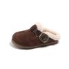 Children's cotton slippers, new winter style, girls' slip-on lamb wool shoes, fleece-lined for warmth, baby shoes