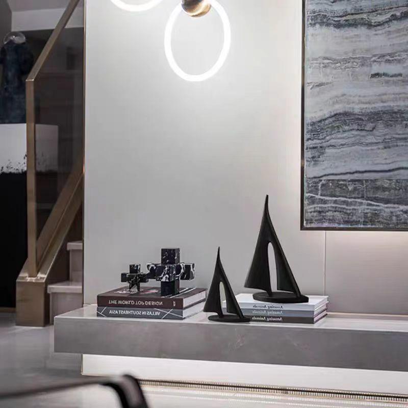 2-piece Set of Smooth Sailing Sailboats for Living Room Decoration,home Decoration, Bedroom Tabletop Decoration, Resin Craf