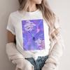 Women Tshirt Cartoon Purple Flower Floral 2025 Summer Spring T Shirt Female Clothes Graphic 90S Aesthetic Kawaii Tee Tops Lady