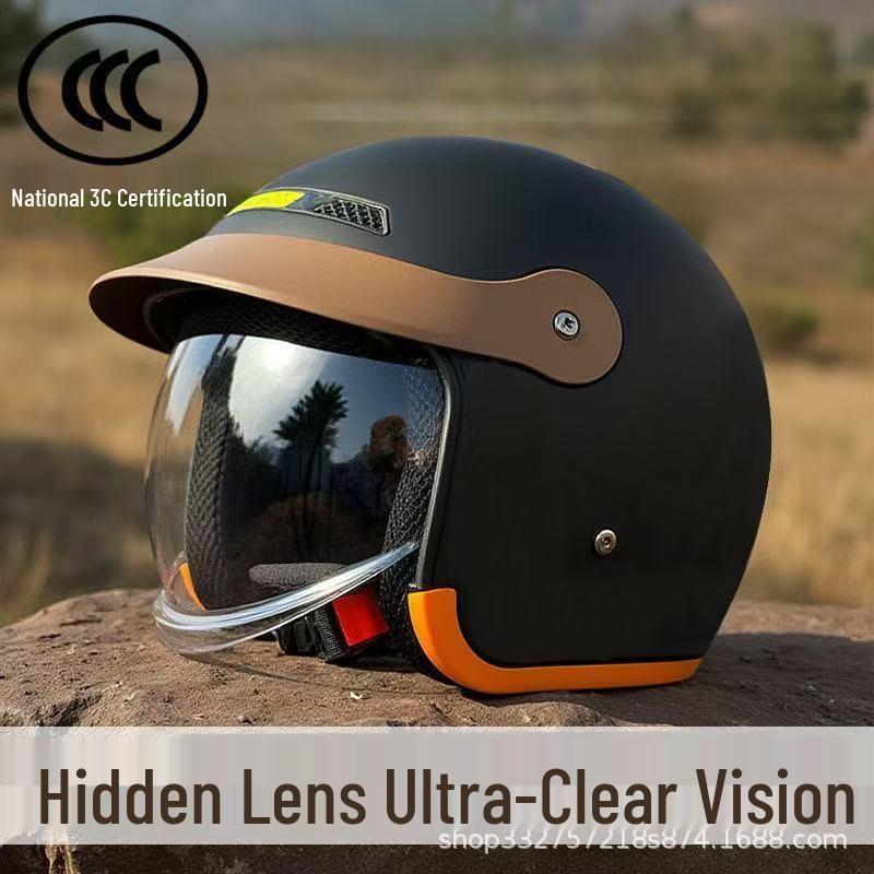 3C Certified Winter Electric Vehicle Helmet - Unisex, Warm, Windproof, Half-Helmet for Cold Weather Safety. Adult Half Helmet X7