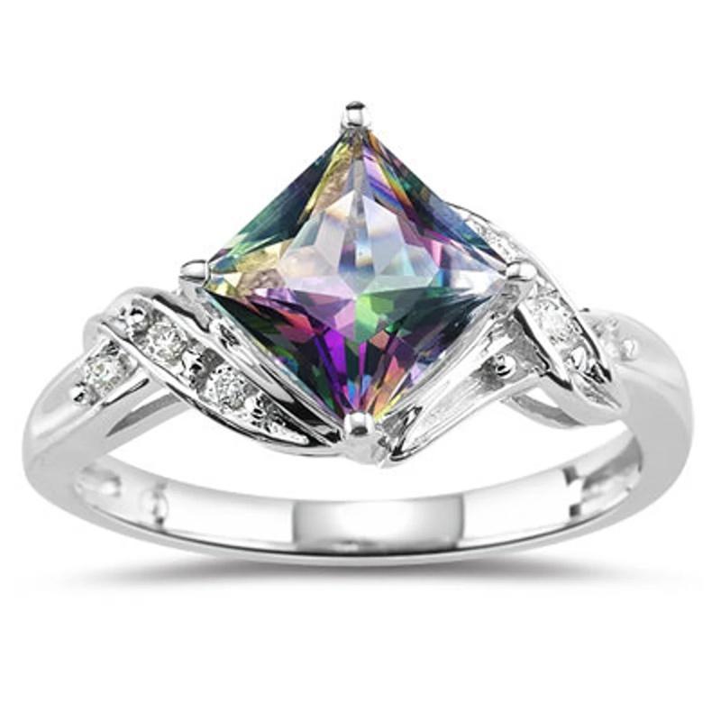 Huitan Special-interested Multicolored Cubic Zirconia Rings for Women Fashion Design Luxury Female Finger-rings Party Jewelry