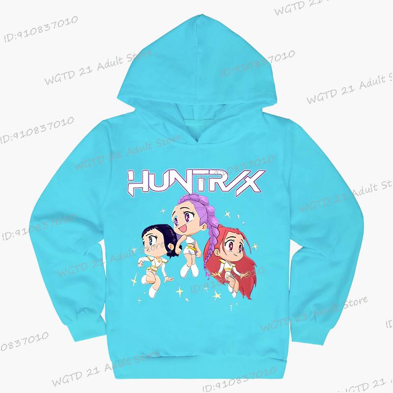 KPop Demon Hunters Graphic Hoodie Children Spring Autumn Cartoon Hooded Funny KPop Demon Hunters Boys Girls Tracksuits