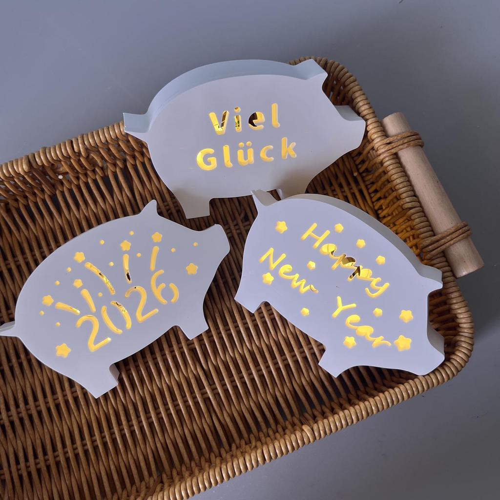 Piggy Ornament Mould Decorative Silicone Mould Lucky Pig Plaster Mould Festive For Holiday Gifts New Year Celebration Diy