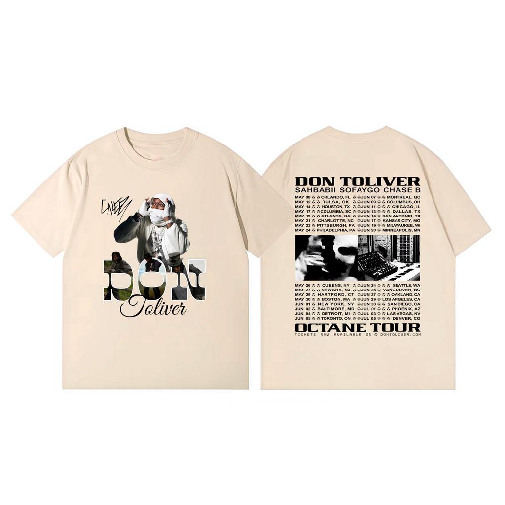 Rapper Don Toliver Octane Tour 2026 Magliette Grafiche Streetwear Moda Hip Hop T-shirt Unisex Donna Estate Casual Magliette Larghe