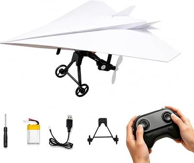 Remote Control Paper Airplane Electric Power Model Aircraft Educational Toy - Plane Needs DIY Remote Control Power Component Single Battery Version