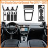 Auto-Innenzubehör Aufkleber Kohlefaser Fensterknopf Heber Schalthebelfeld Für Skoda Octavia(Außer Pro) 2017-