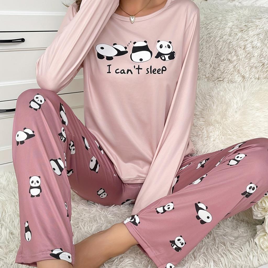 Modelli Autunno e Inverno da Donna in Europa e negli Stati Uniti Abbigliamento da Casa Pigiama Completo Pigiama a Maniche Lunghe Cartone Animato Abbigliamento da Casa