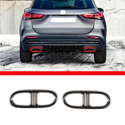 Pour Mercedes-Benz GLA H247 4WD 20-21 Acier Inoxydable Pare-chocs Arrière Double Sortie d'Échappement Garniture Couvercle d'Échappement Accessoires de Voiture