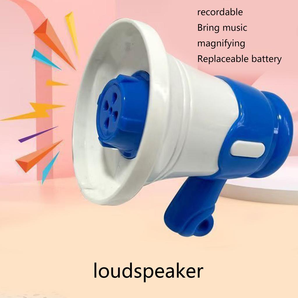 Musical Megaphone Toy Small Megaphone Speaker with Recording Microphone Musical Trumpet Bullfrog Toy Megaphone Keychain