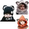 New Children's Hat Winter Boy Trendy Baby Cat Shape Hat Scarf Set Wool Hat Circumference