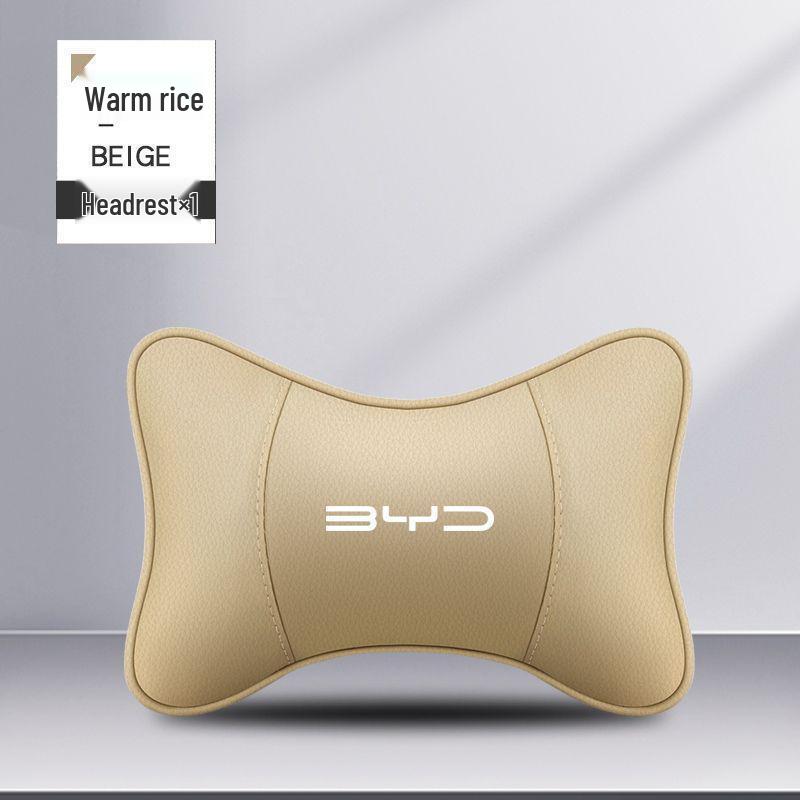 

BYD Car Headrest & Lumbar Support Pillow for Qin, Song Plus DMI, Han, Tang, Yuan, EV Dolphin & Seal Warm Beige