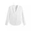 Women Solid White V Neck Short Sleeve Loose Casual Office Blouse