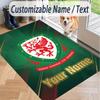 Custom Text Printed Rug Wales Rugby Non Slip Floor Carpet For Home Room Decor