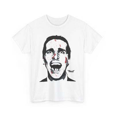 100% Baumwolle T-Shirt Herren T-Shirts Oberteil American Psycho Patrick Bateman Ja Zitat 100% Baumwolle